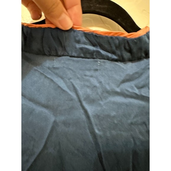 Flannel Womans Silk Tunic Size L 3/4 Sleeve Blue Lagenlook‎ Asian Boho Hippie - Picture 9 of 16